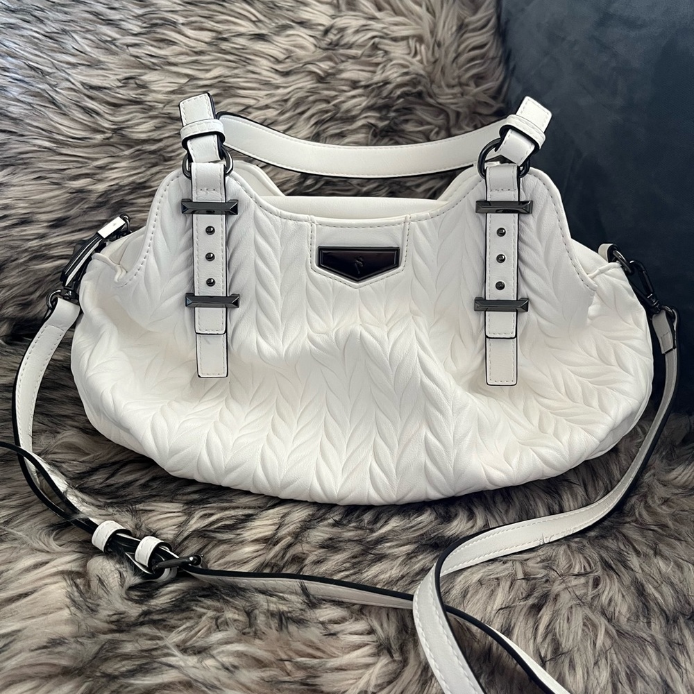 Vera Wang White Buena Satchel Bag